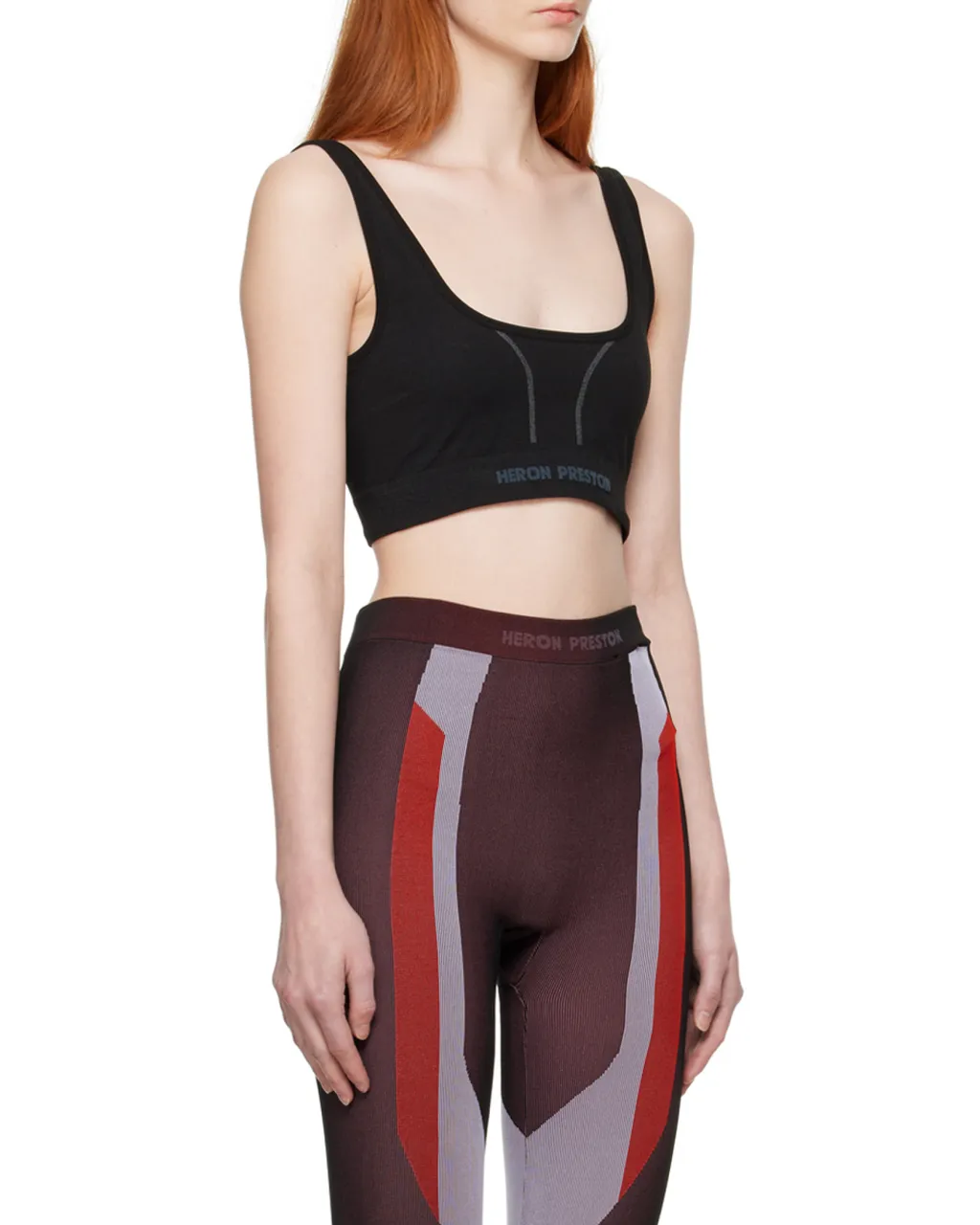 Logo Printed Scoop Neck Sports Bra