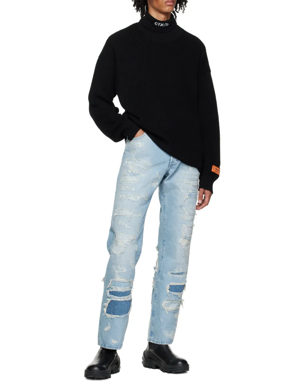 Ribbed Knit Rollneck Sweater