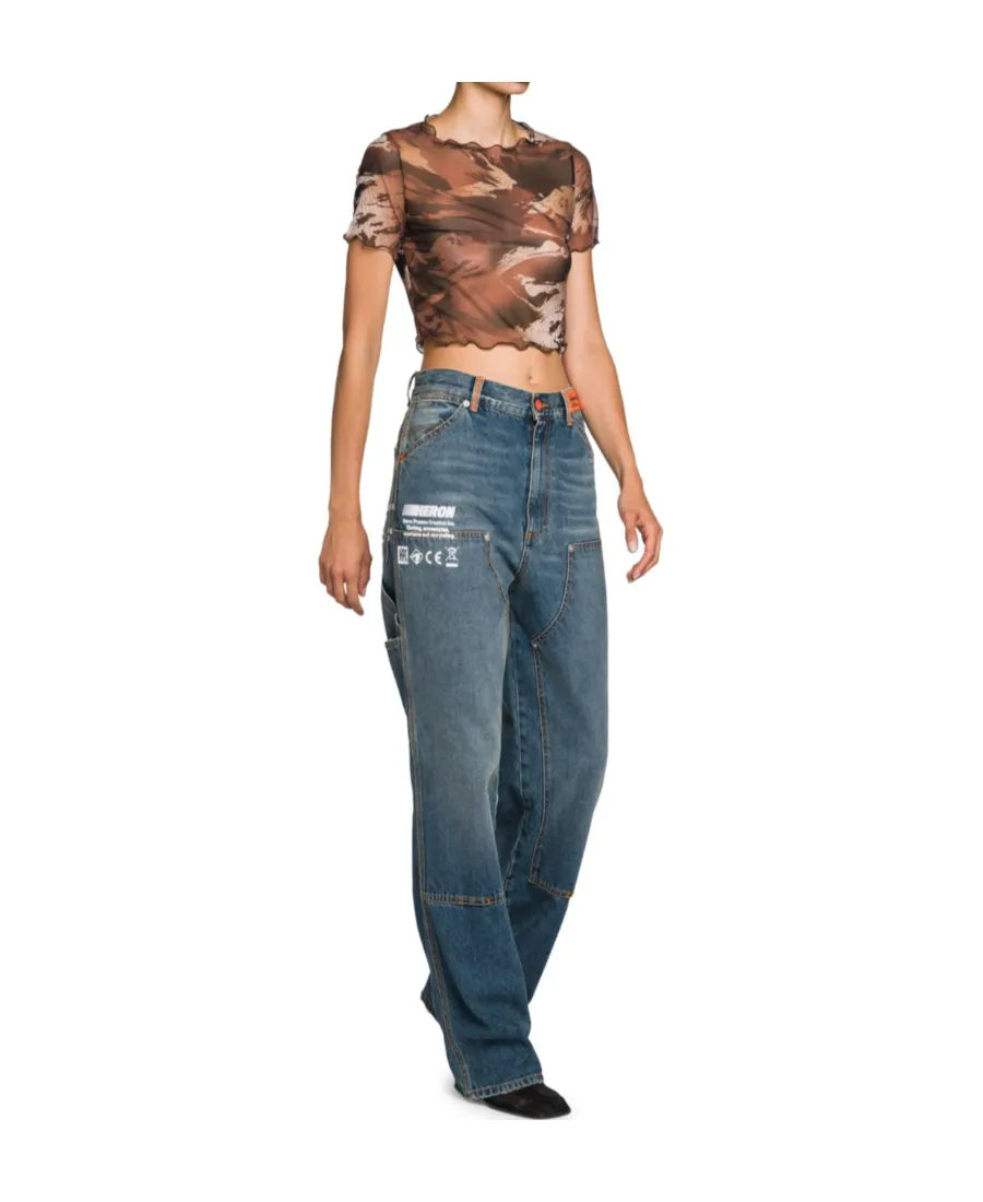 Camo Mesh Cropped T-Shirt