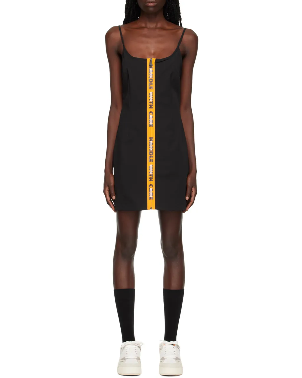 Zip-Front Sleeveless Mini Dress