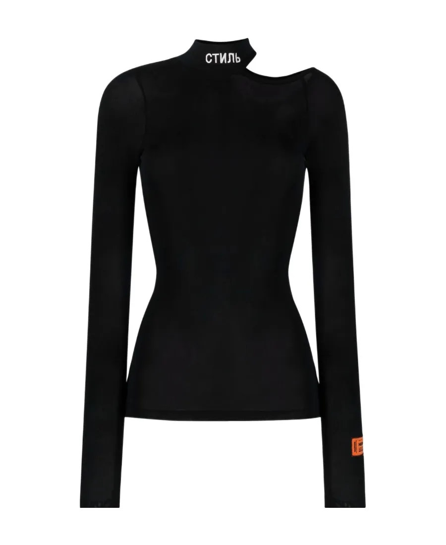 Cut-Out Shoulder Long-Sleeve T-Shirt