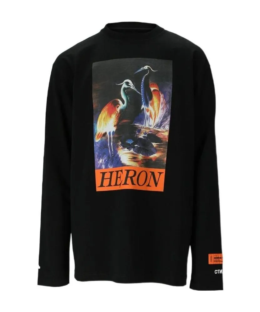 Heron Print Long Sleeve T-Shirt