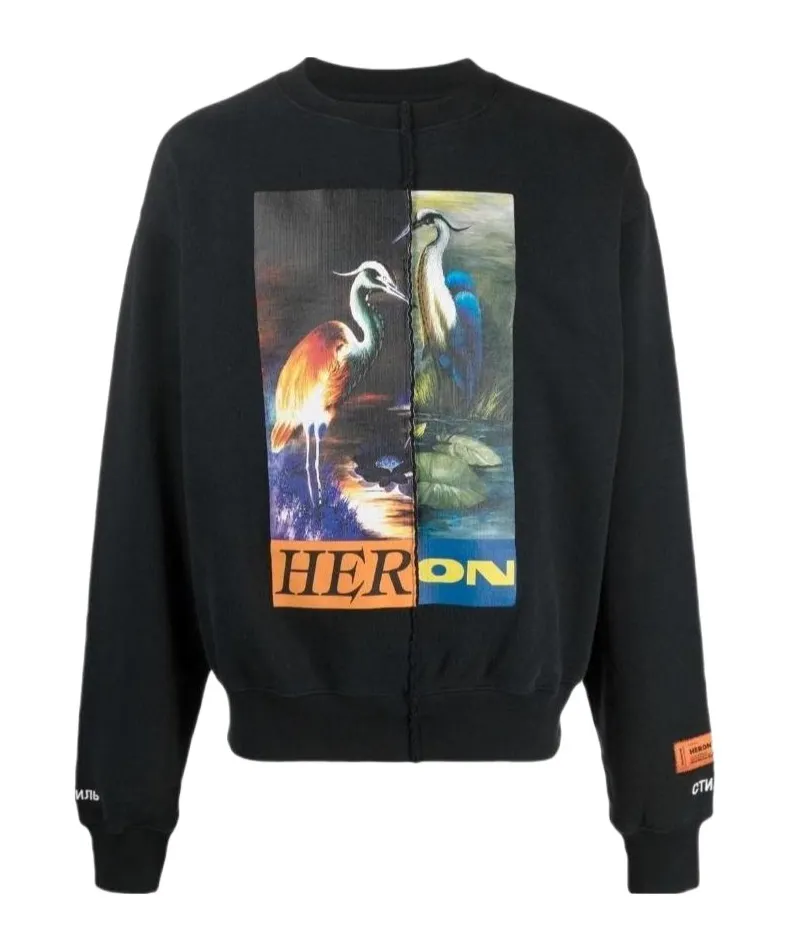 Graphic-Print Patchwork Sweatshirt