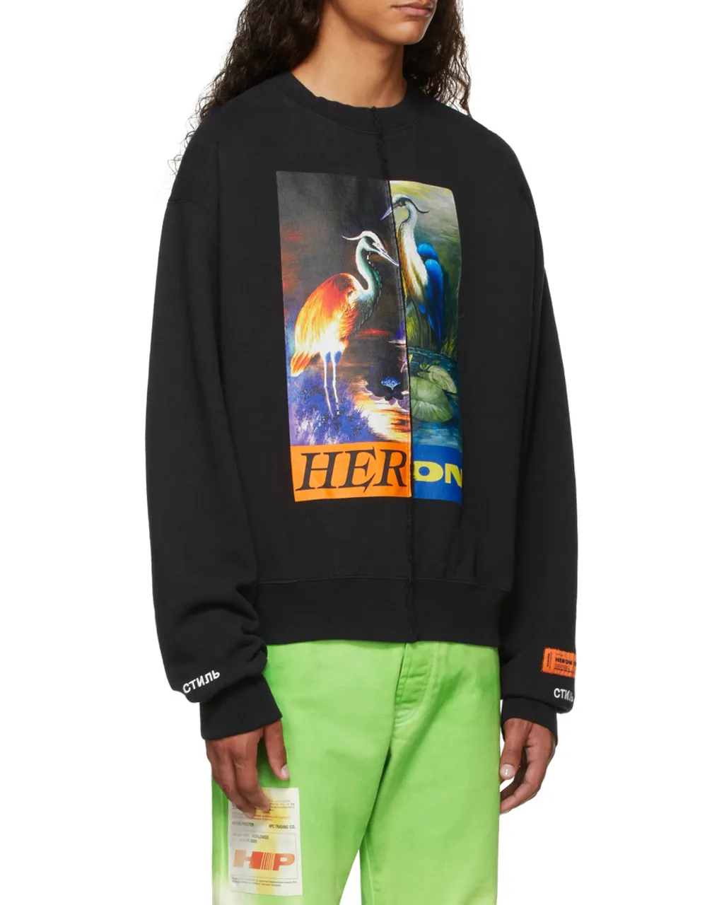 Graphic-Print Patchwork Sweatshirt
