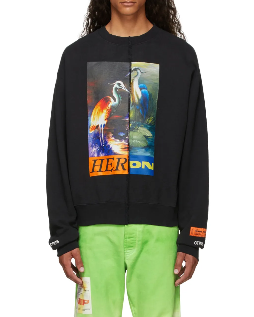 Graphic-Print Patchwork Sweatshirt