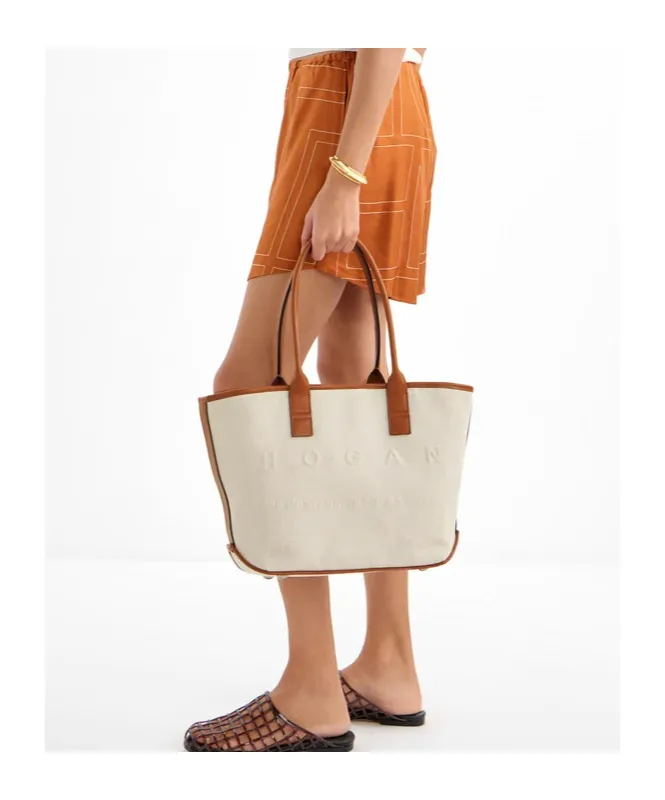 Script Embossed-Logo Tote Bag