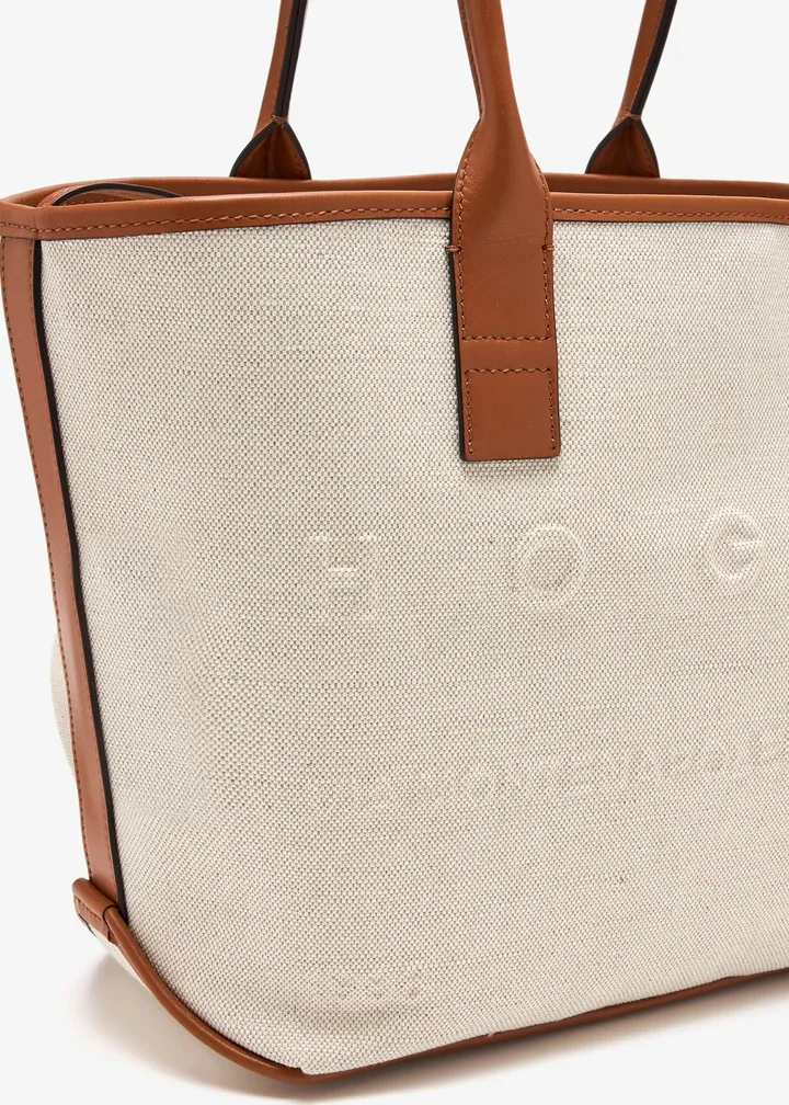 Script Embossed-Logo Tote Bag