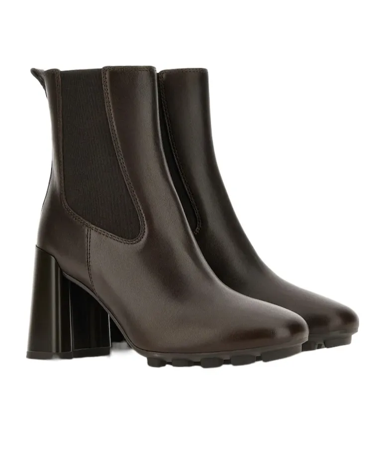 90Mm Block-Heel Leather Boots