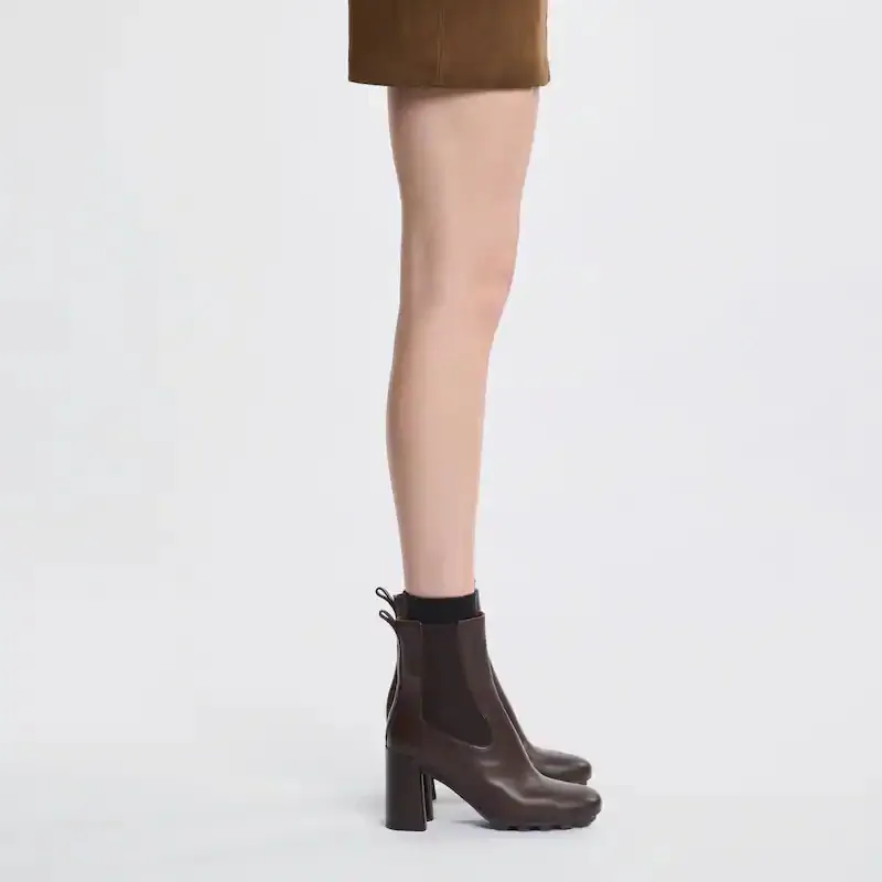 90Mm Block-Heel Leather Boots