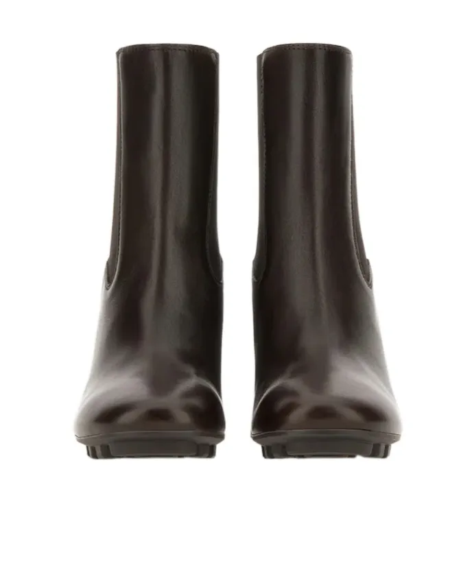 90Mm Block-Heel Leather Boots