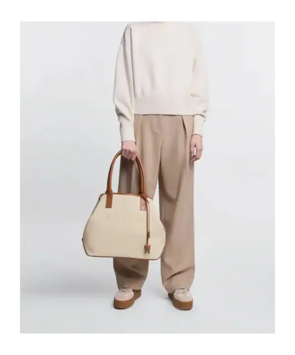 Logo Embossed Medium Tote Bag