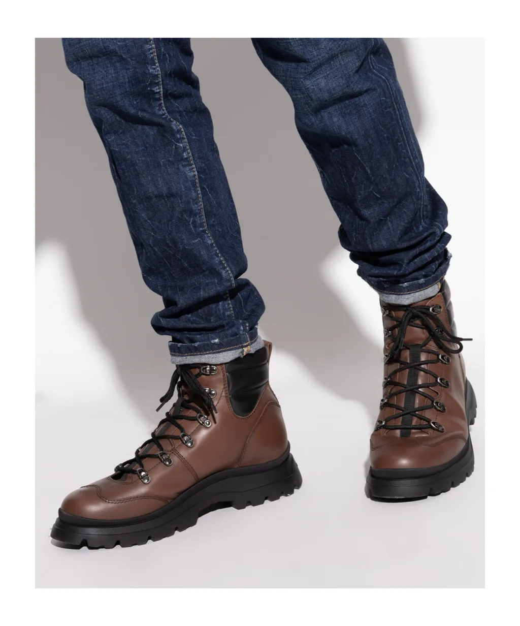 Lace-Up Leather Boots