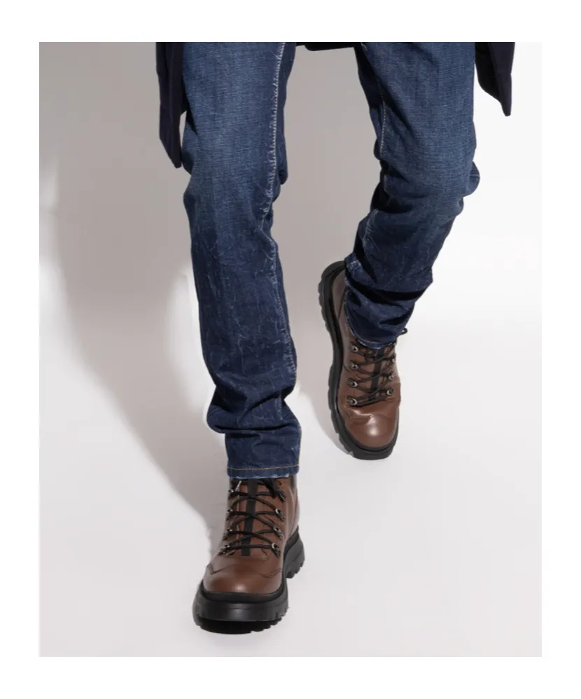 Lace-Up Leather Boots