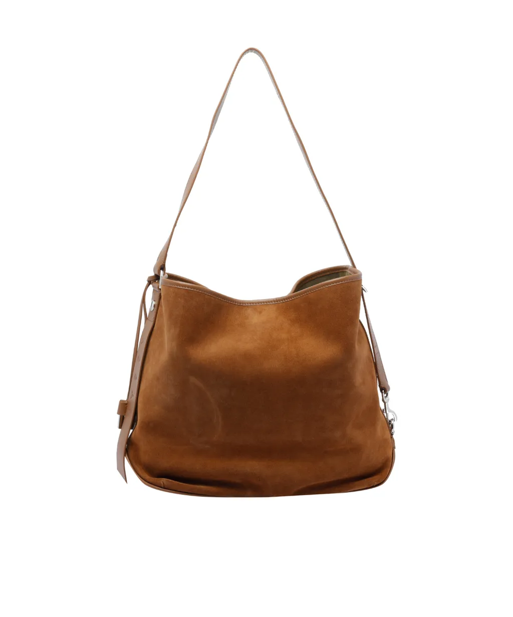 Medium Suede Leather Shoulder Bag