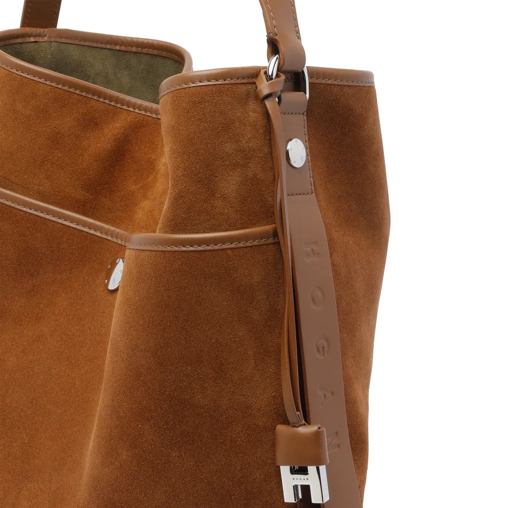 Medium Suede Leather Shoulder Bag