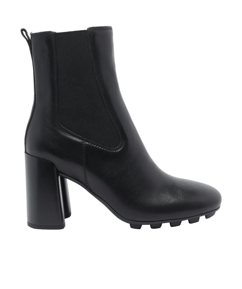 90Mm Block-Heel Leather Boots