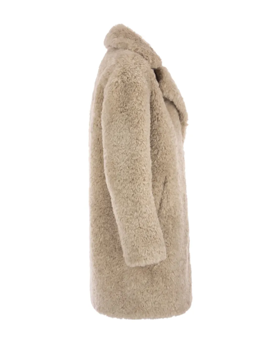 Faux-Fur Single-Breasted Coat
