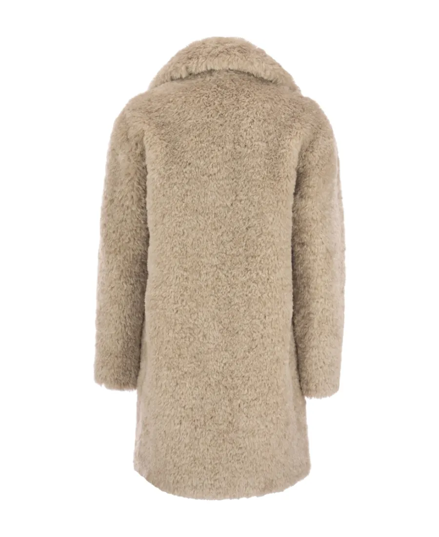Faux-Fur Single-Breasted Coat
