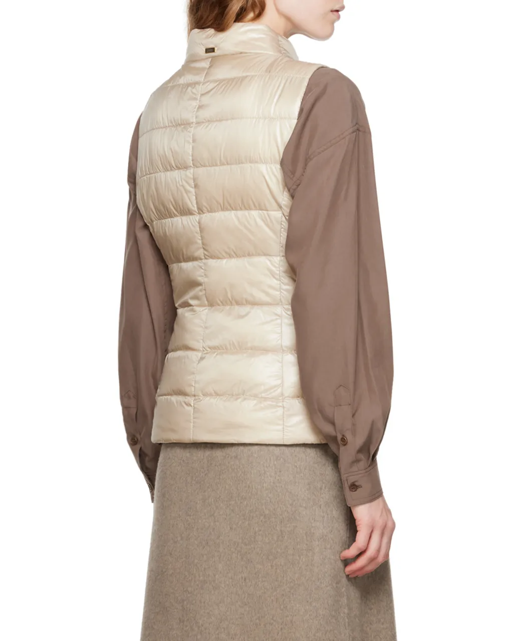 High-Neck Quilted Down Gilet