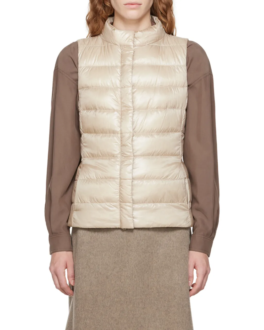 High-Neck Quilted Down Gilet