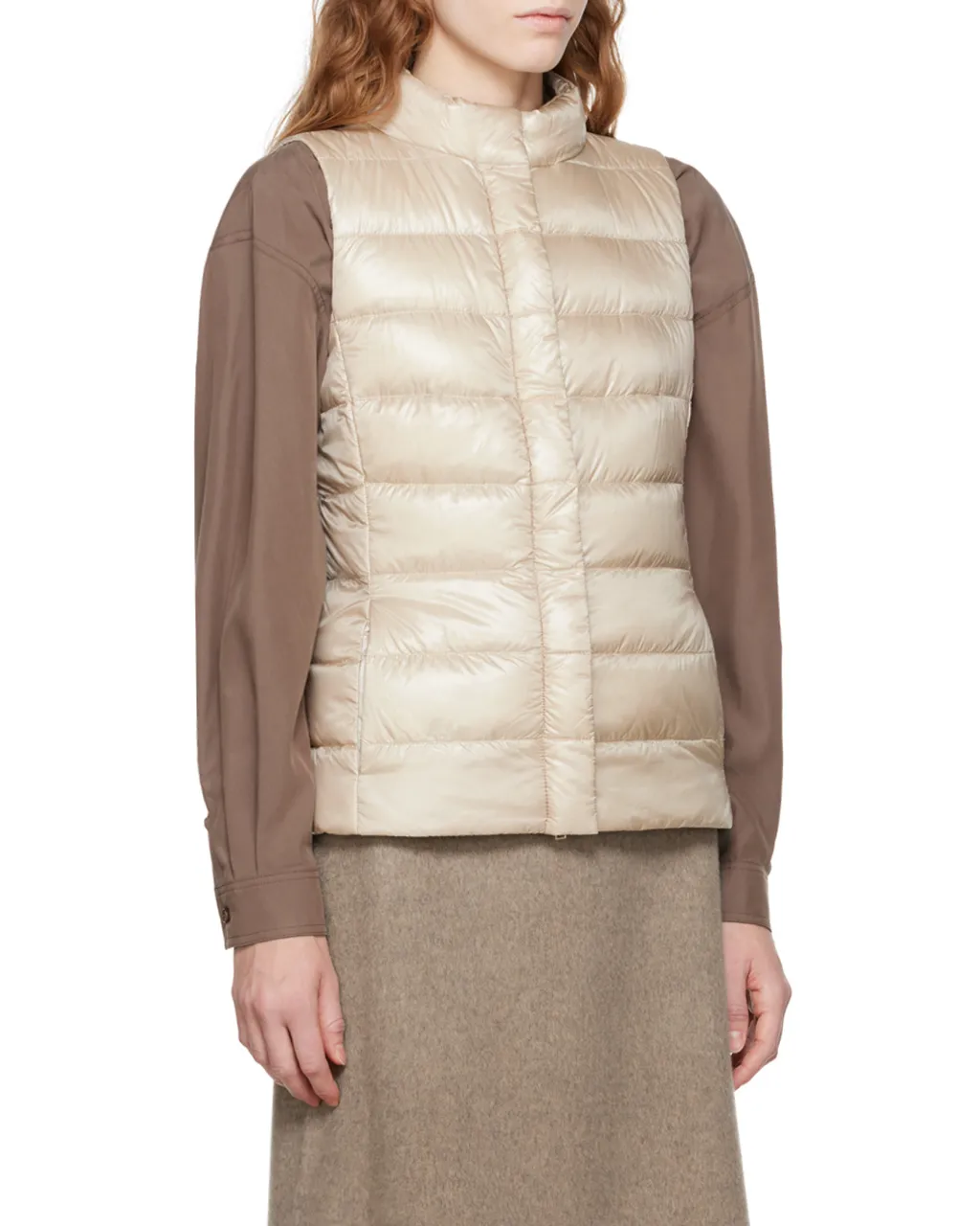 High-Neck Quilted Down Gilet