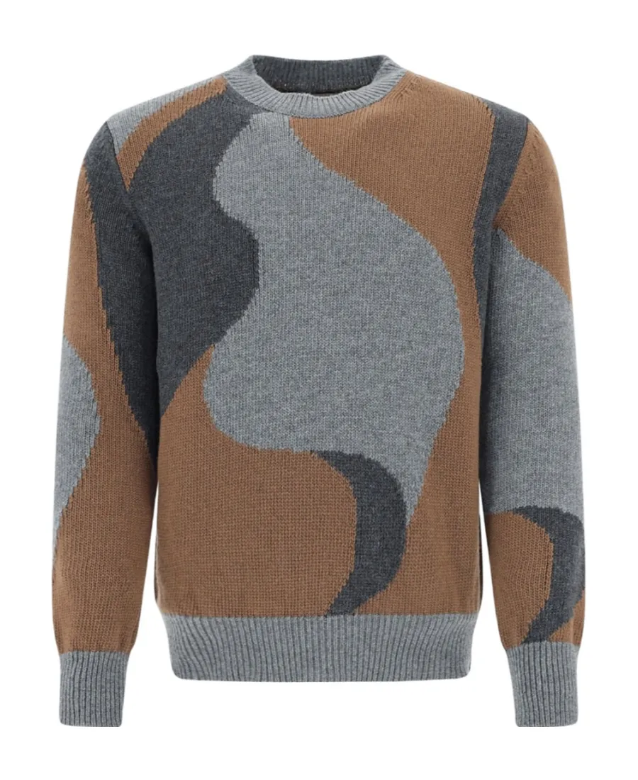 Abstract Pattern Printed Crewneck Jumper