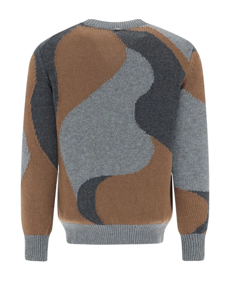 Abstract Pattern Printed Crewneck Jumper