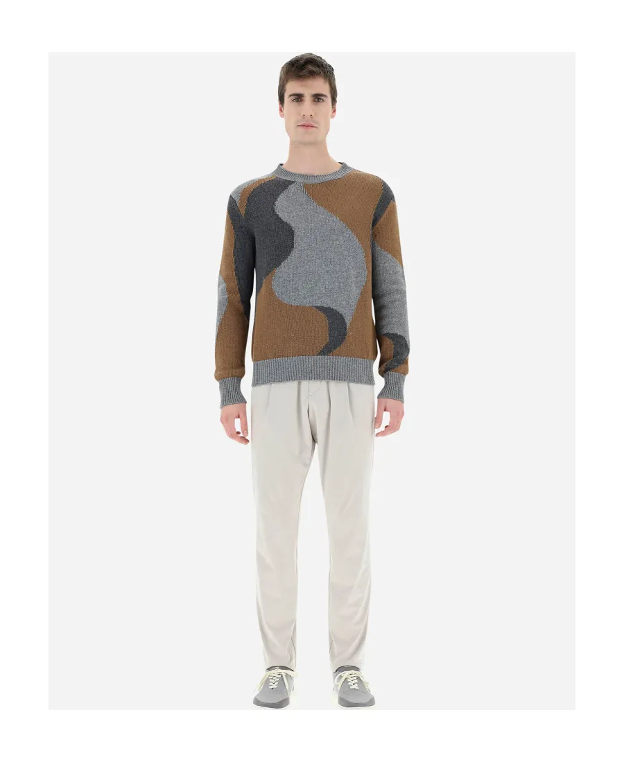 Abstract Pattern Printed Crewneck Jumper