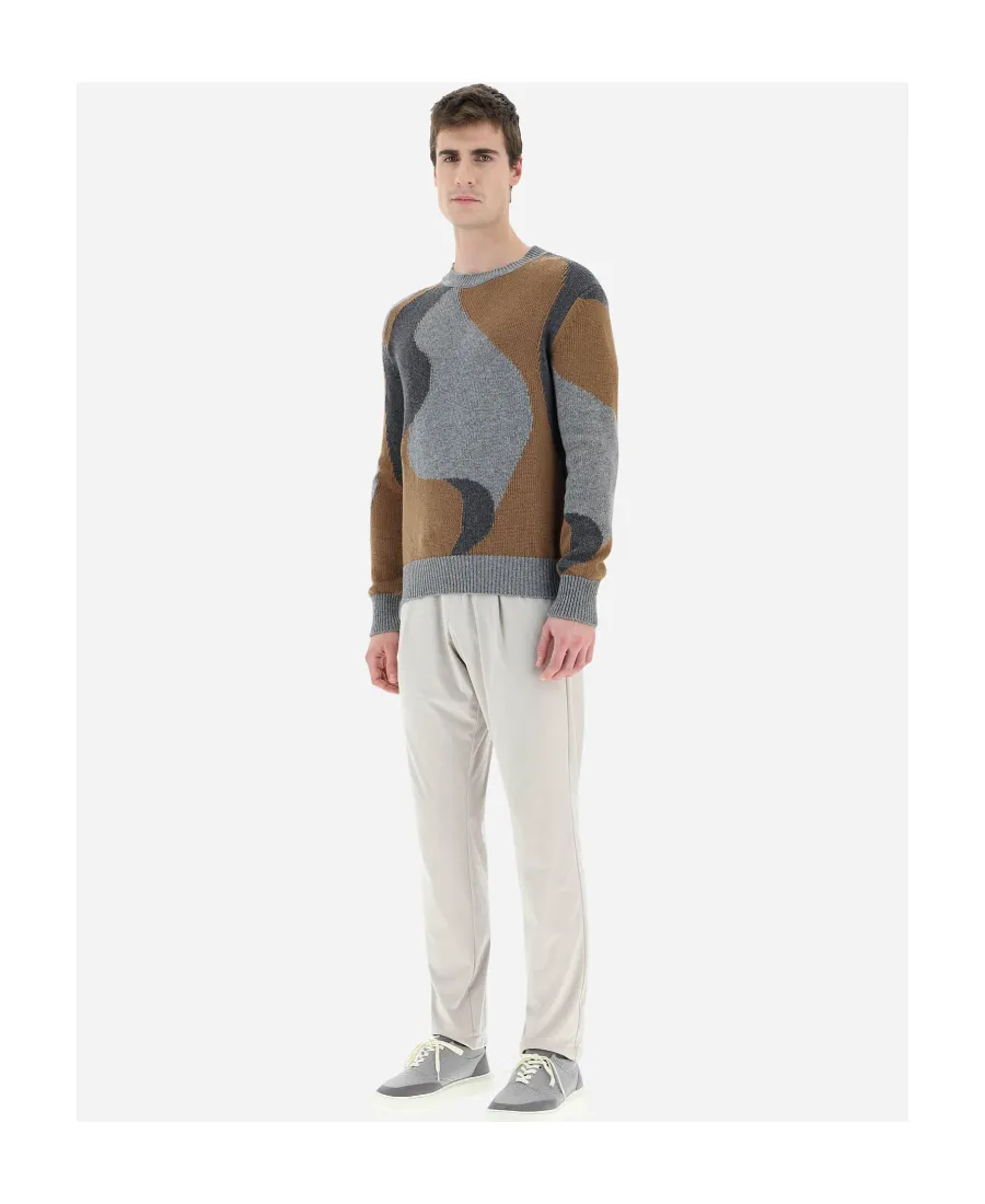 Abstract Pattern Printed Crewneck Jumper