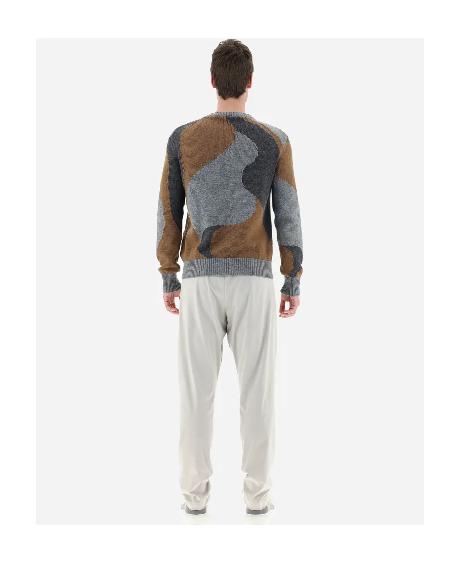 Abstract Pattern Printed Crewneck Jumper