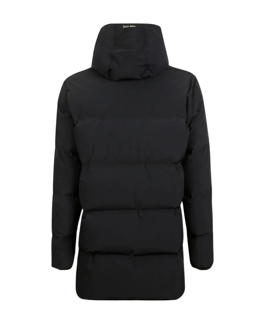 Long-Sleeved Hooded Down Jacket