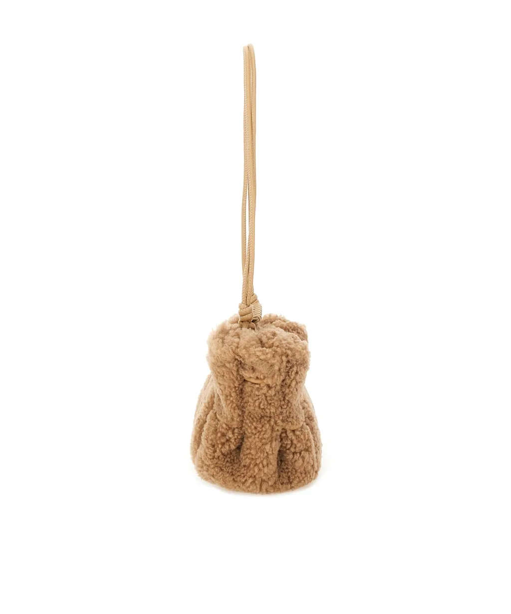 Textured Knot Fur Shoulder Bag
