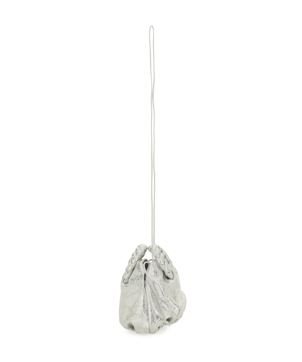 Bombon Crinkled Drawstring Metallic Bag