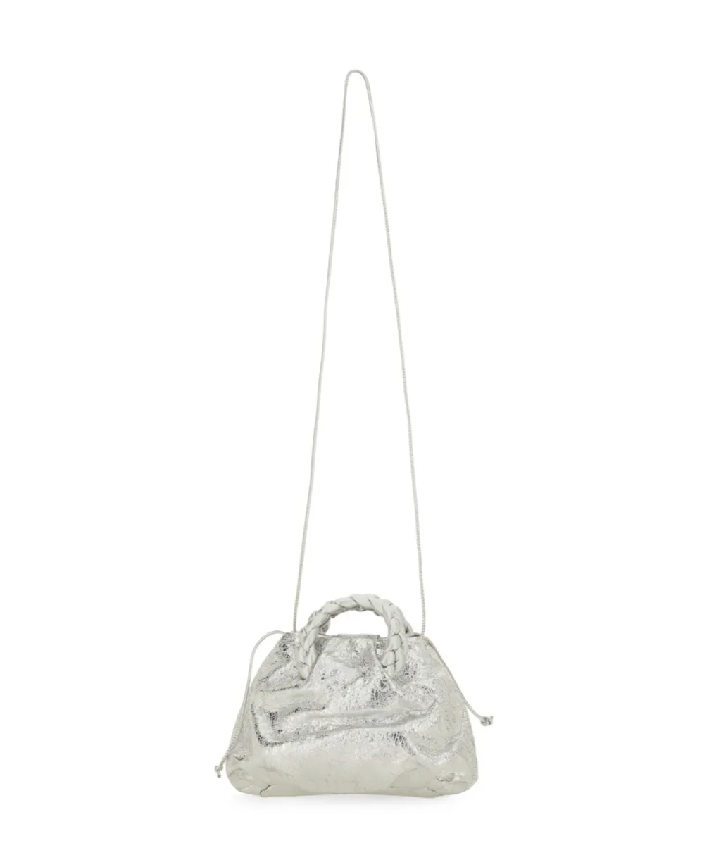 Bombon Crinkled Drawstring Metallic Bag