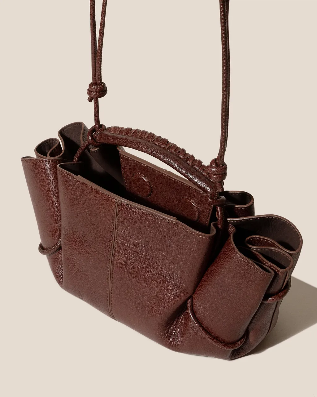 Mini Arta Ruched Leather Tote Bag