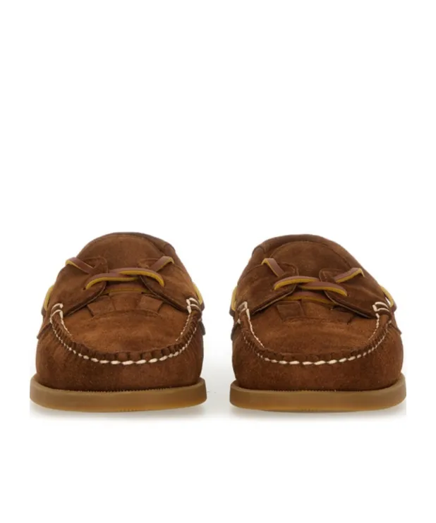 Round-Toe Lace-Up Loafers