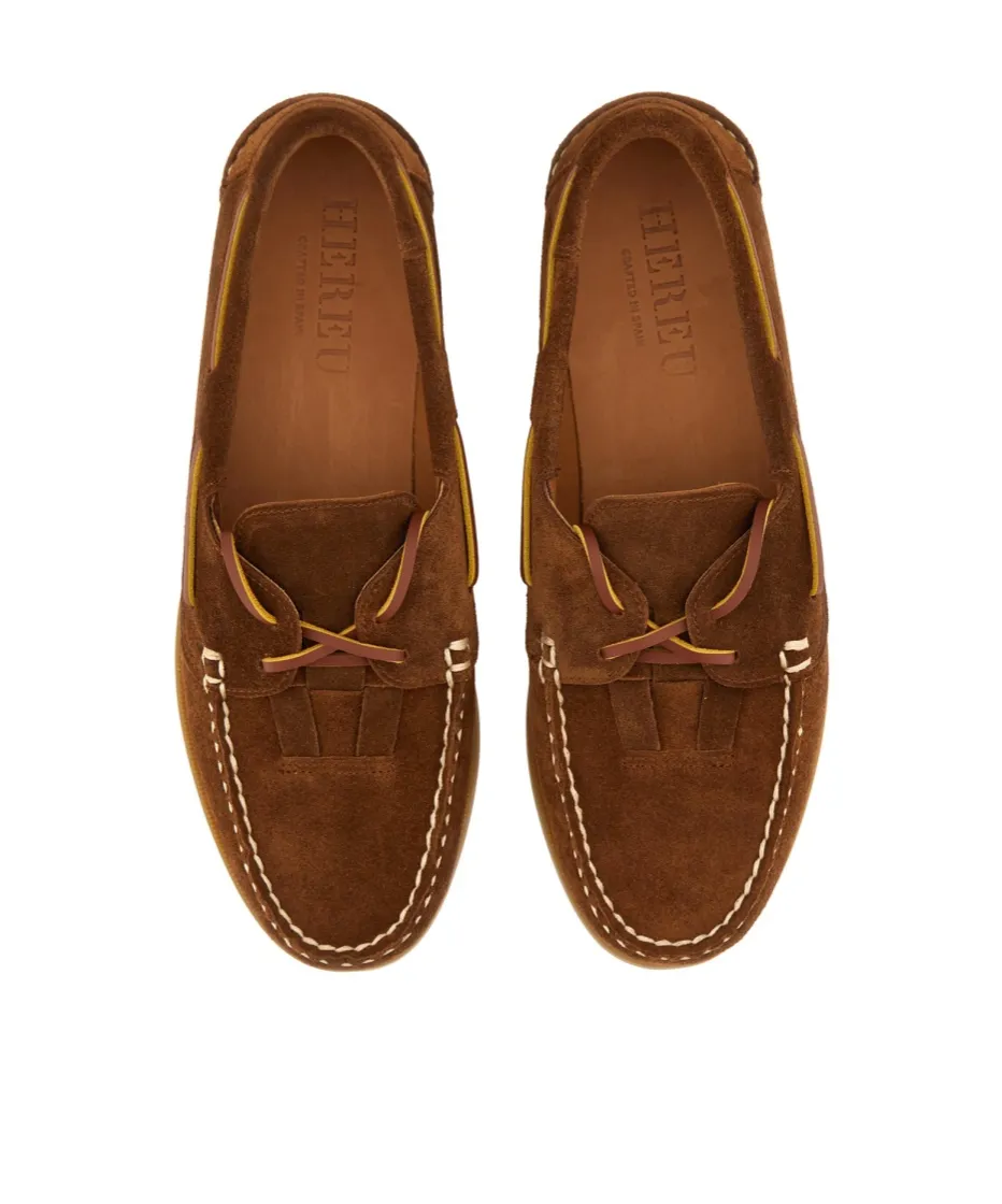 Round-Toe Lace-Up Loafers