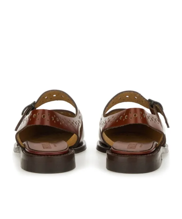 Perforated Ankle-Strap Sandals