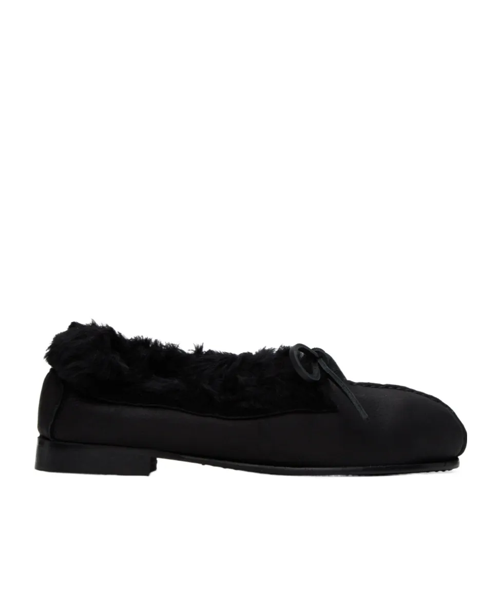 Fur-Trimmed Leather Loafers