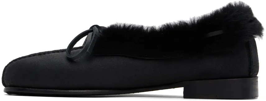 Fur-Trimmed Leather Loafers