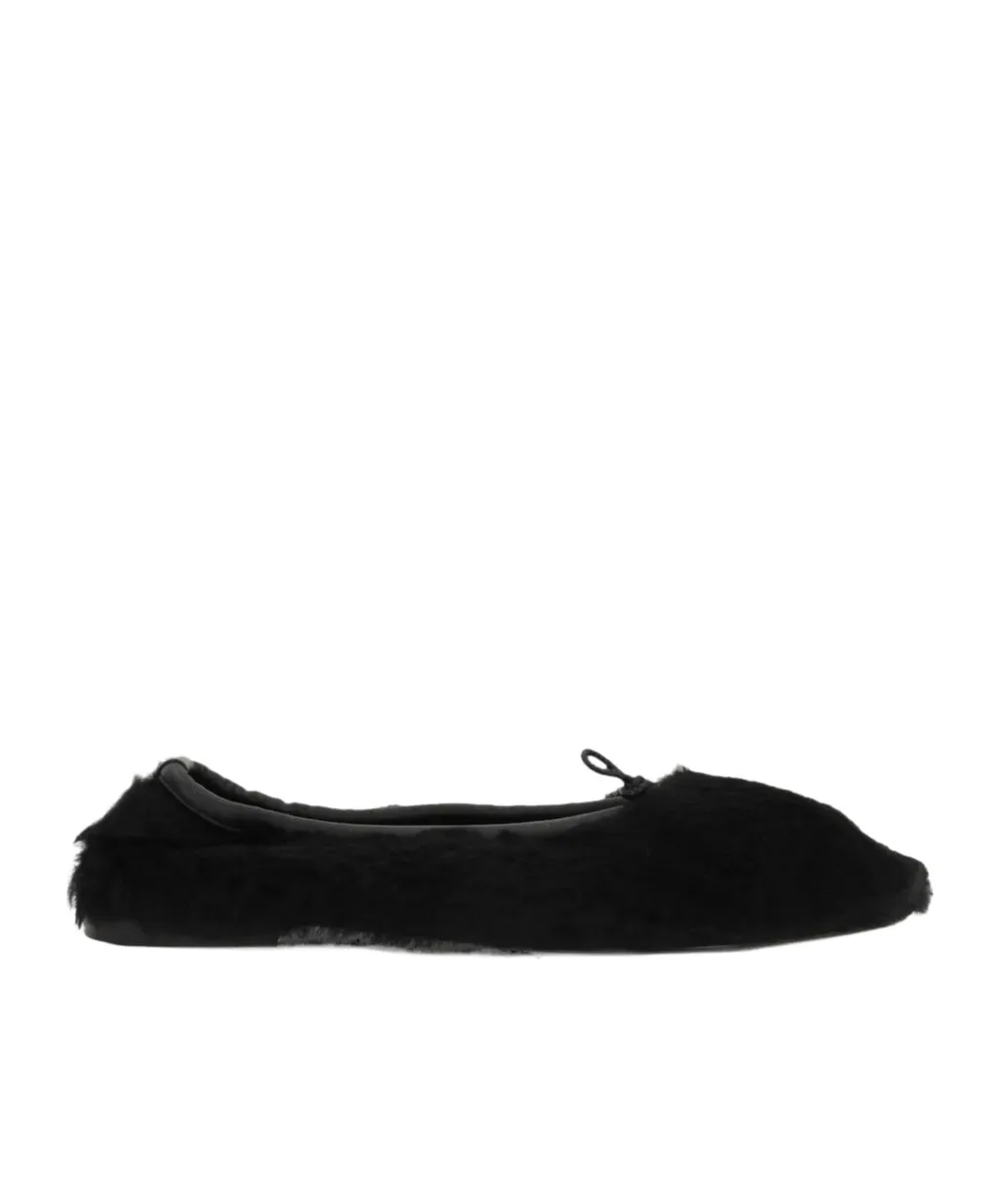 Faux Shearling Ballerina Flats
