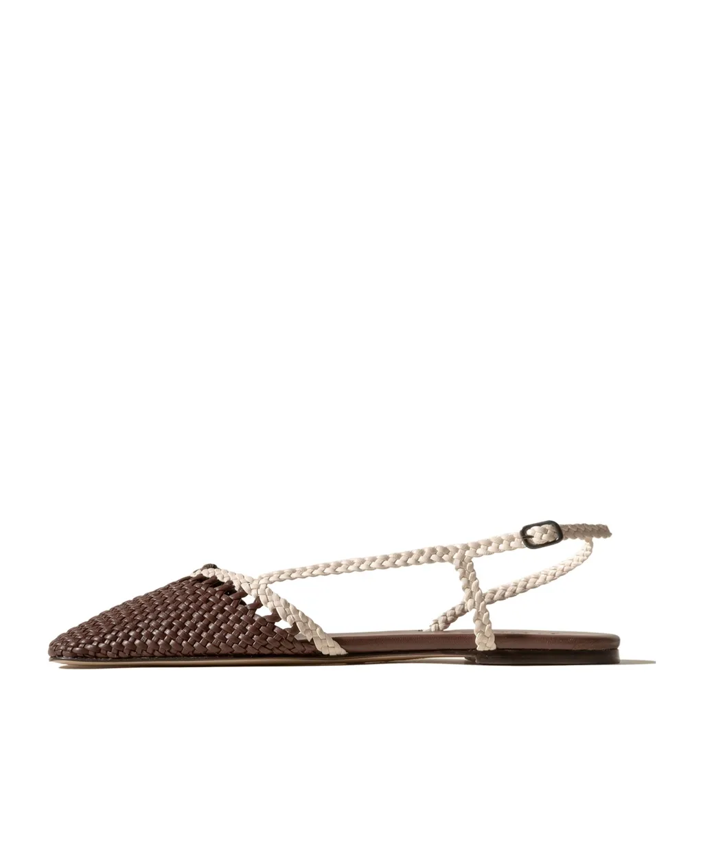Rondaia Woven Asymmetrical Sandals