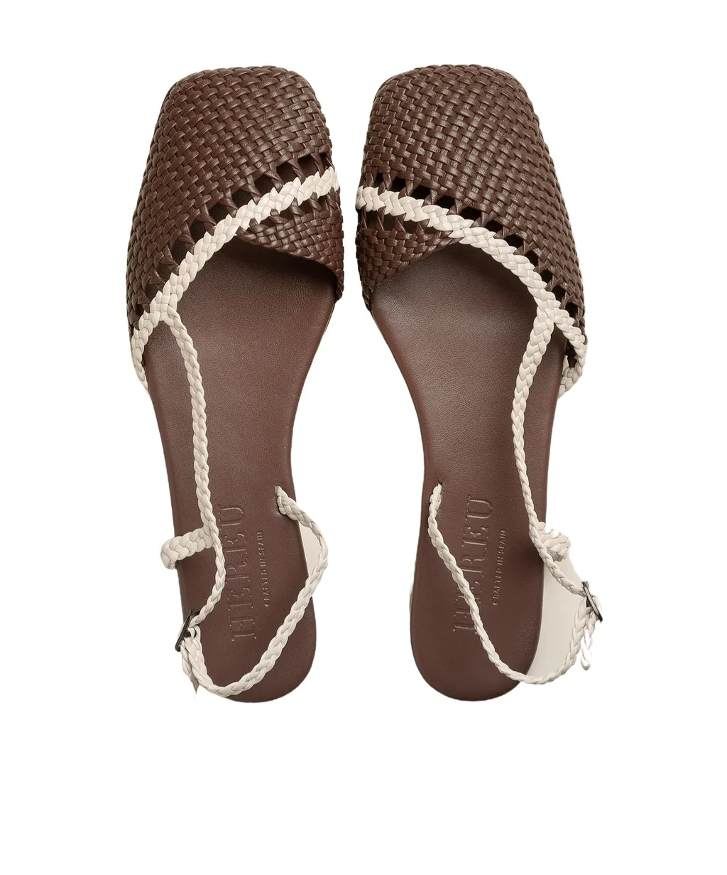 Rondaia Woven Asymmetrical Sandals