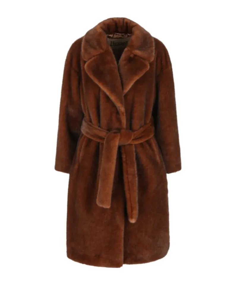 Belted Lapel Collar Coat
