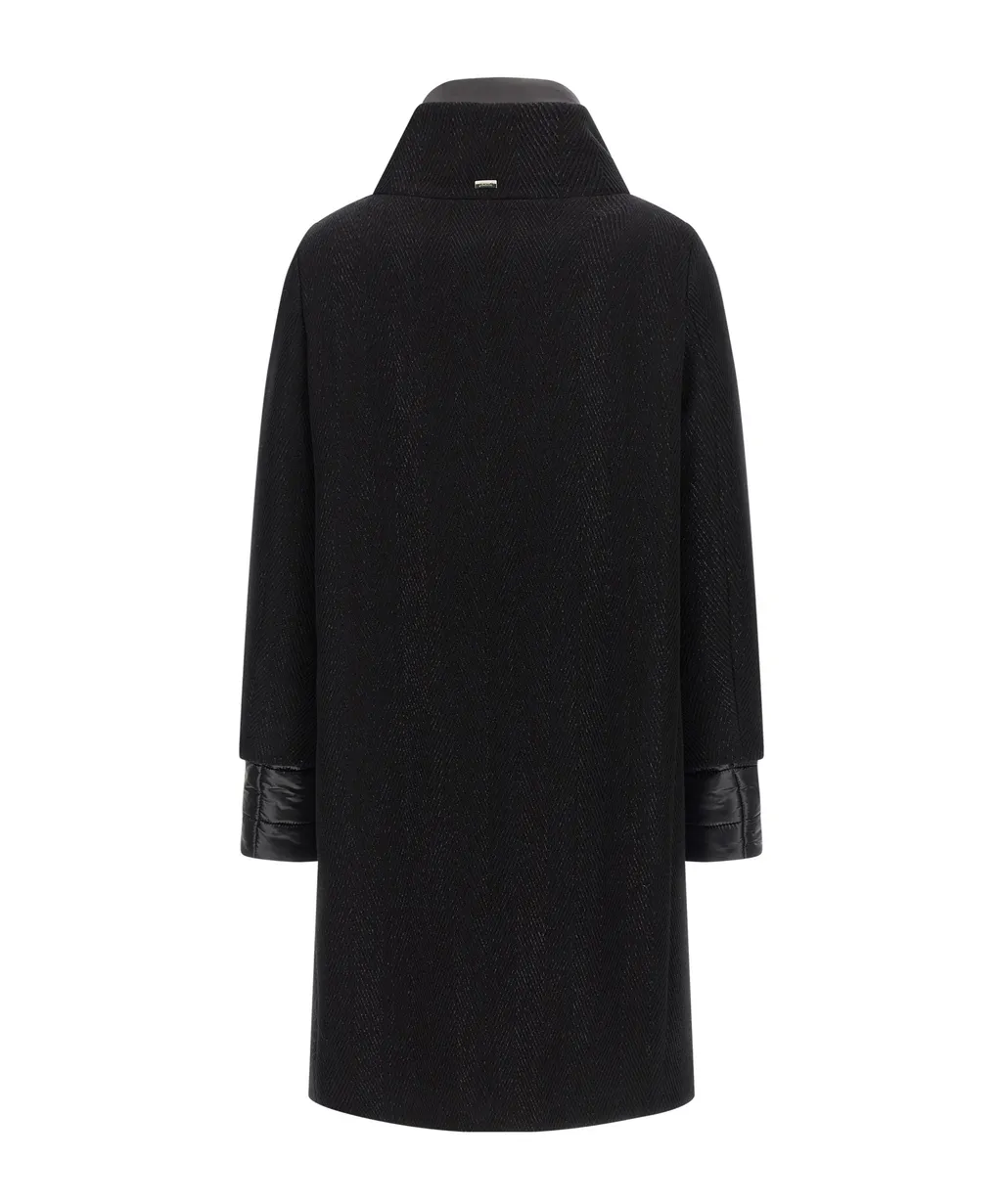 Zigzag-Weave High Neck Coat