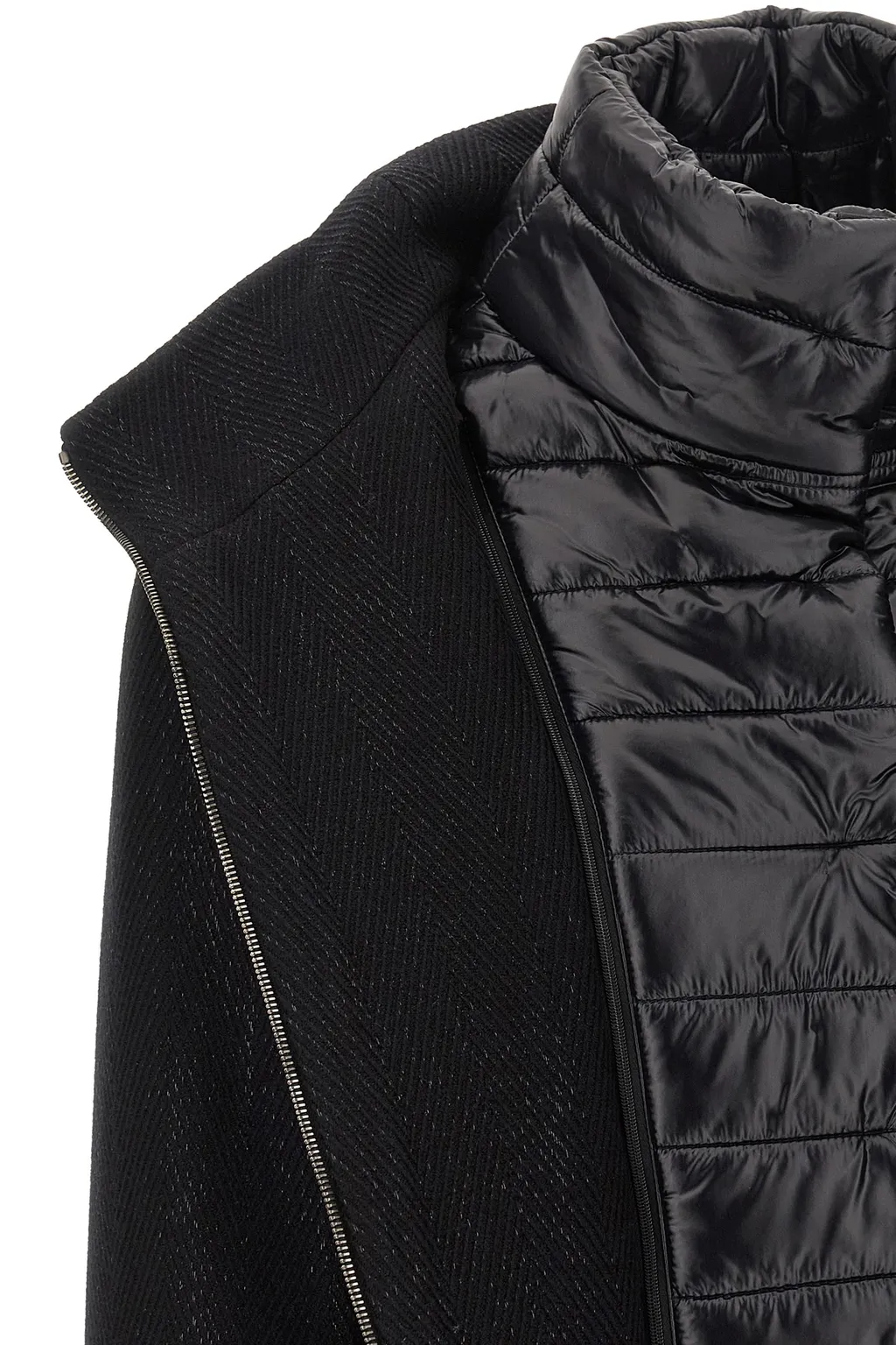 Zigzag-Weave High Neck Coat