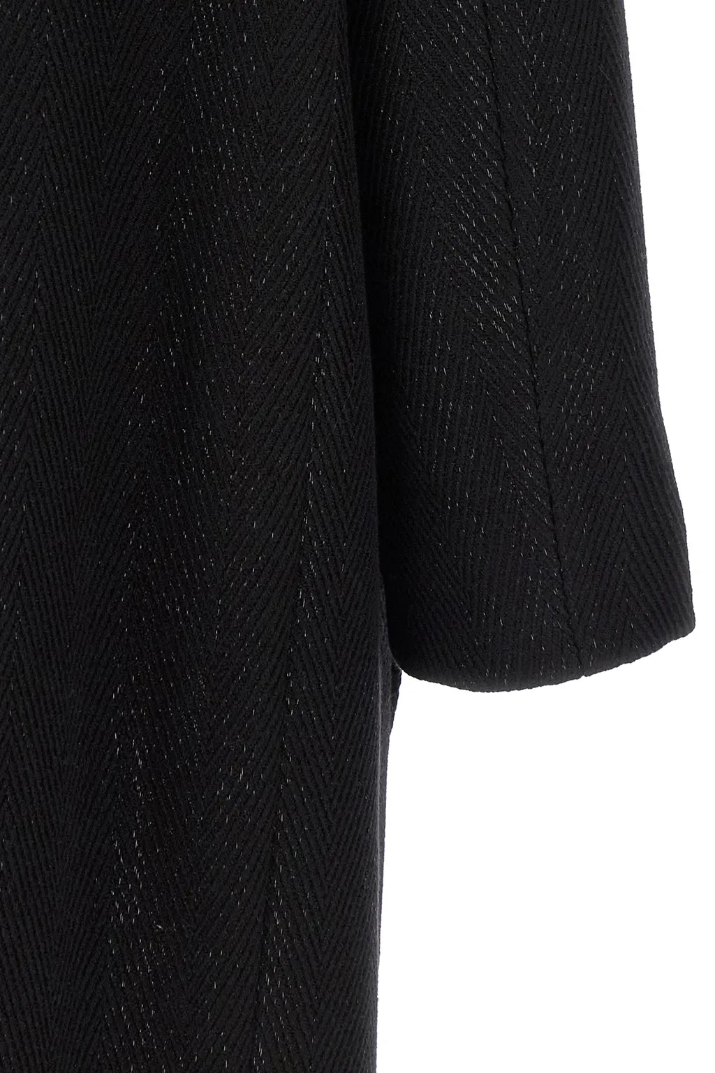 Zigzag-Weave High Neck Coat