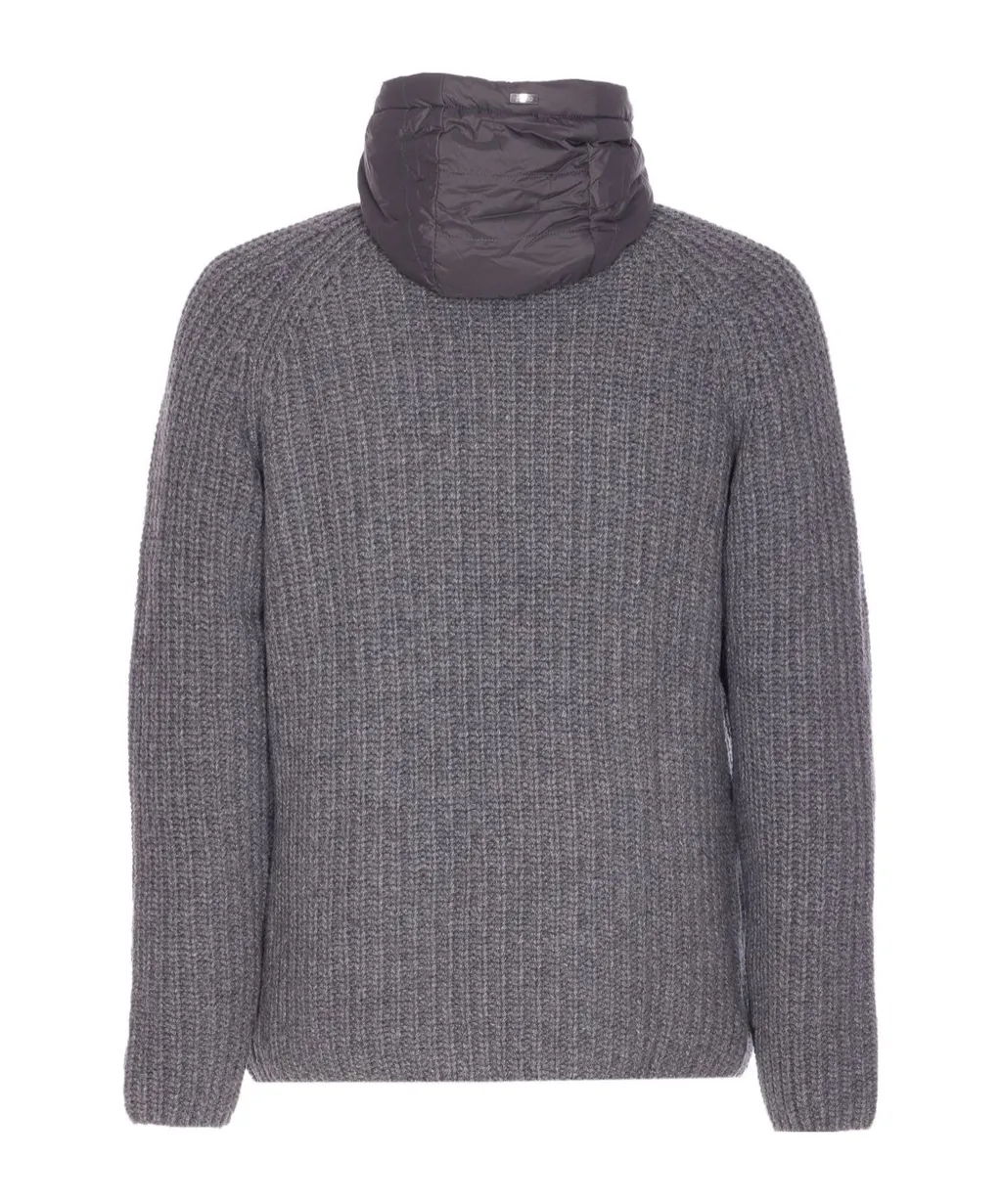 Hooded Knitted Button-Up Cardigan
