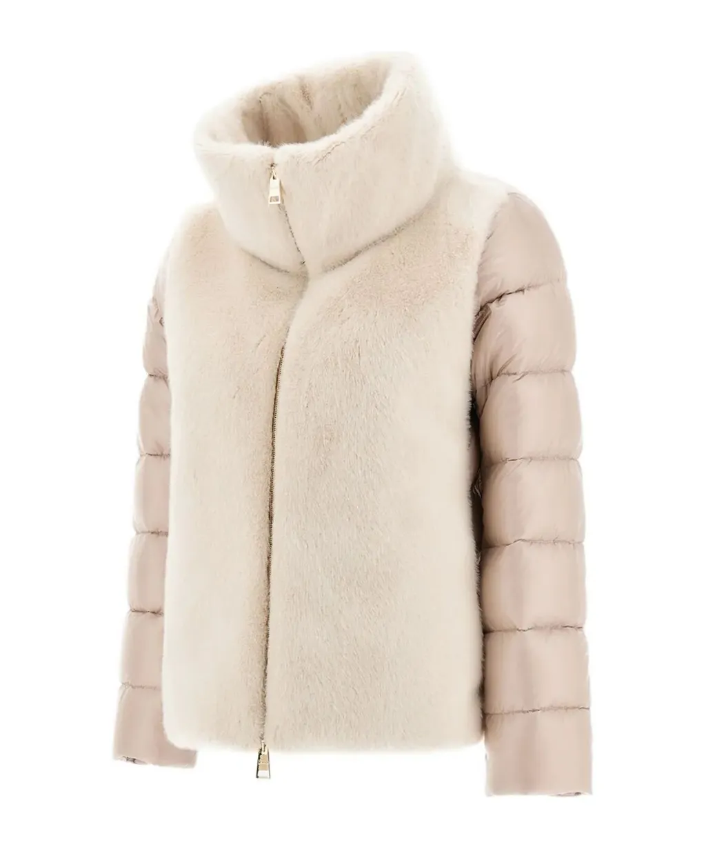 Fur-Trimmed Quilted Jacket