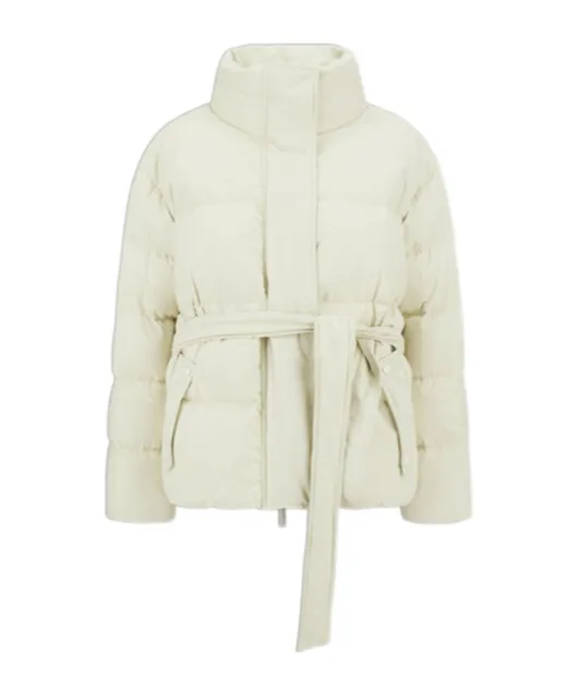 Belted High Neck Puffer Jacket